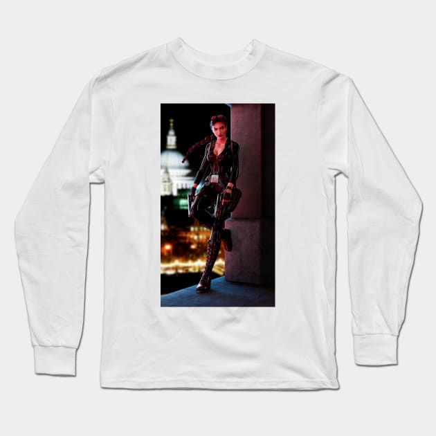 Lara Croft - Tomb Raider III London portrait Long Sleeve T-Shirt by James-Cr